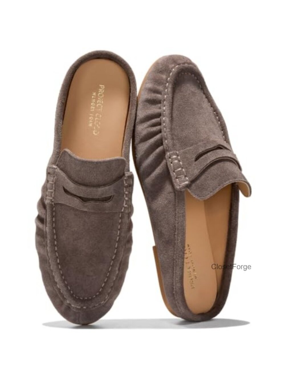Genuine Leather Penny Loafers Mules Memory Foam Women's Slip-On Shoes